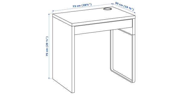 Ikea outlet desk measurements